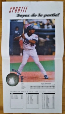 1993 MOISES ALOU MONTREAL EXPOS SPORTIF NEWS PAPER POSTER 12'' X 23'' Cover
