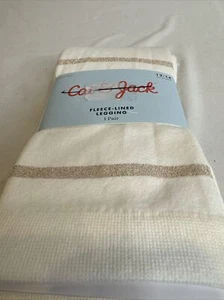 Cat & Jack Fleece Lined Leggings 4-6 Ivory Gold Glitter Sparkle - Picture 1 of 8