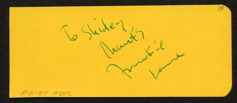 Frankie Laine d2007 signed 2x5 cut autograph on 11-2-47 at NBC Studios Hollywood Cover