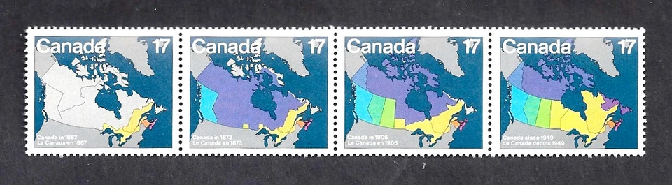 CANADA (#890-893) 1981 MAPS OF CANADA - CANADA DAY - STRIPS (4) HORIZONTAL - MNH - Image 1 of 1