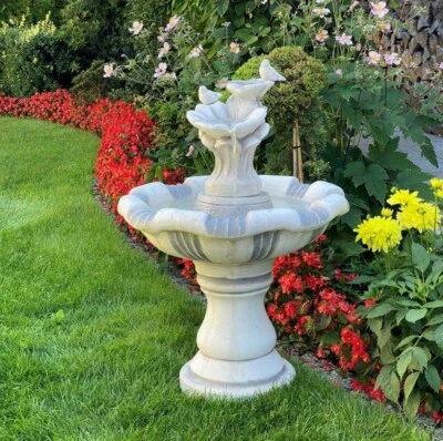 🔶 Springbrunnen Brunnen Vogelbecken mit Pumpe Stein Gartenbrunnen BLACKFORM - Bild 1 von 3