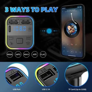 Handsfree Bluetooth FM Transmitter Car Kit Radio MP3 Charger Player/USB W8I3 - Picture 1 of 9