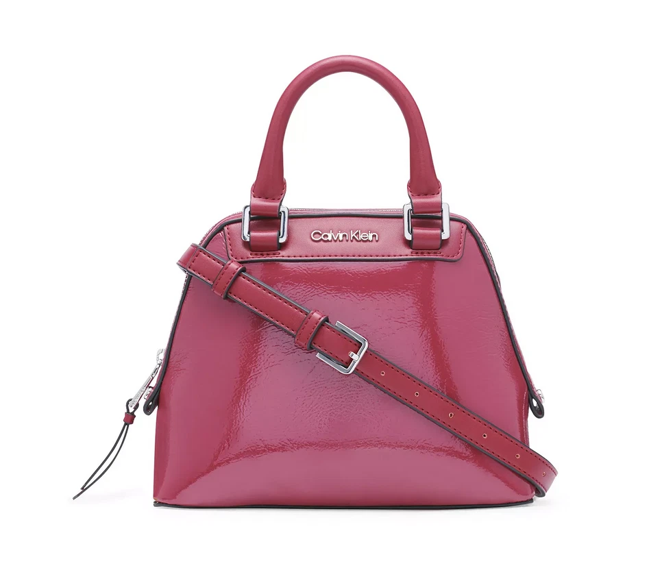 Calvin Klein Astatine Patent Mini Satchel Burgundy 220155 - Image 1 of 1
