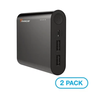 Trianium 2 Pack AtomPak 10400mAH Portable Battery Pack, Powerbank Charger - Picture 1 of 4