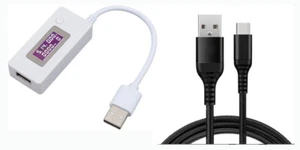 Cable Usb Tipo C Carga Rapida + Medidor de carga Voltios Amperios Tester - Imagen 1 de 4