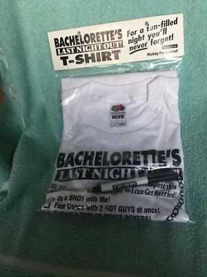 Wedding-Bachelorette's Last Night Out Tee Shirt with Marking Pen New XL New - Image 1 of 4
