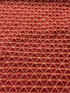 Burgundy/ Red Diamond Monochrome Fabric w/ Contrasting Dot Upholstery Drapery - Picture 1 of 7