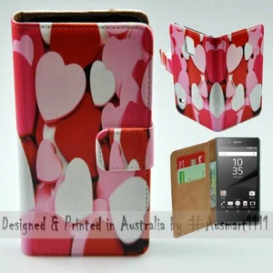 For Sony Xperia Series - Heart Love Beads Theme Print Mobile Phone Case Cover - Picture 1 of 3