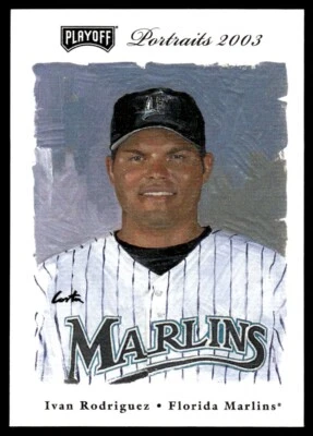 2003 Playoff Portraits Baseball Card Ivan Rodriguez Florida Marlins #87 NM - Image 1 of 2