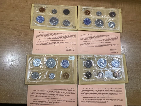 Lot of 4-1962 Sealed Cello US Mint Proof Sets w/COA & OGP-032422-0033 Cover
