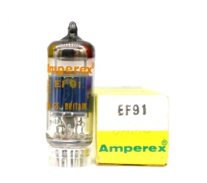 One AMPEREX by MULLARD EF91 6AM6 Tube NOS NIB "ER1" Actual TV-7 Test Results - Bild 1 von 2