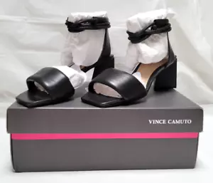 VINCE CAMUTO Women's VERNISA Ankle-Wrap Sandals Shoes Black 5M - Picture 1 of 17