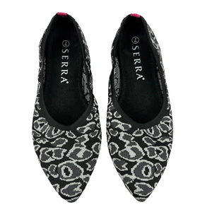 Serra Women's Ballet Flats Size 7 Black Gray Leopard Print Pointed Toe Slip On - Picture 1 of 10