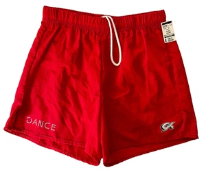 GK RED BOXERS GIRLS MEDIUM NYLON METALLIC "DANCE" WORKOUT ACTIVEWEAR SHORTS SZ M - Picture 1 of 9