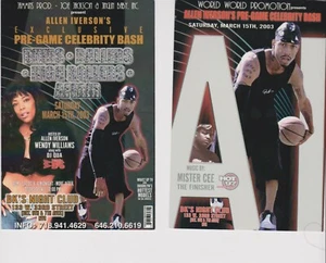 Allen Iverson Wendy Williams 2 sided postcard 2003 party advert Mister Cee - Picture 1 of 1