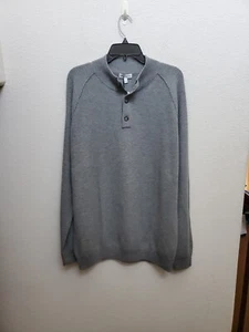 Peter Millar Parkway Textured Sweater Gale Gray XL Cotton Wool blend - Picture 1 of 6