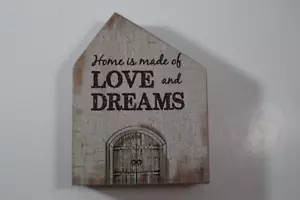 N1 Family is everything NO PLACE LIKE HOME wood block mini plaque Ganz - Picture 1 of 4