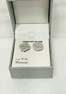 JOE095 1 CTTW Sterling Silber Diamant Ohrstecker - Bild 1 von 10