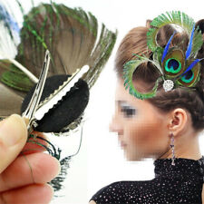 Peacock Feather Fascinator Hair Clip Wedding Gatsby Party Vintage Headpiece Gift