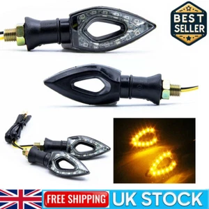 Motorcycle Motorbike Indicators X2 Universal 12V 12LED Amber Turn Signal Lights - Picture 1 of 9