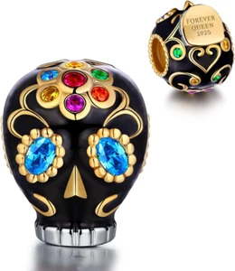 Halloween Skull Pumpkin Charms 925 Sterling Silver, the Light of Halloween Ch... - Picture 1 of 1