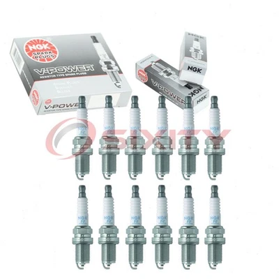 12 pc NGK V-Power Spark Plugs for 2002 Rolls-Royce Park Ward 5.4L V12 jt - Image 1 of 4
