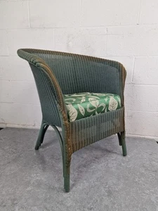 Sillón de bañera vintage retro estilo telar rosa de mediados de siglo tejido caña de mimbre - Imagen 1 de 14