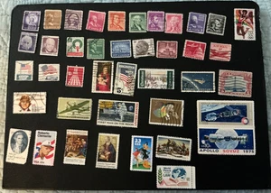 40 verschiedene gebrauchte US SINGLES Briefmarken LOT - Bild 1 von 3
