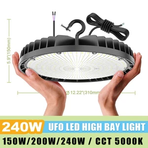 36000lm (Eqv.1000W MH/HPS) UFO LED High Bay Lights 240W Warehouse Factory 5000K - Picture 1 of 11