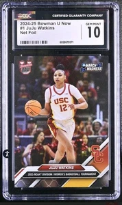 Bowman U NOW NCAA March Madness 2025 Basketball #1 Juju Watkins Net Foil CGC 10 - Bild 1 von 3