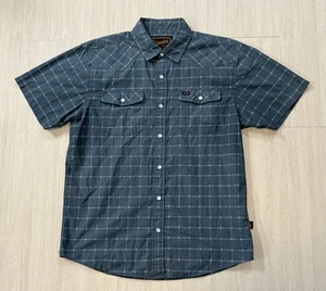 Howler Bros H Bar B Blue Plaid Snapshirt Small Surf Western Austin Texas Gaucho - Picture 1 of 8