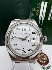 Rolex Datejust II 41mm 116300 Personalizado Blanco Erótico Kama Sutra Dial con Papeles - Imagen 1 de 12