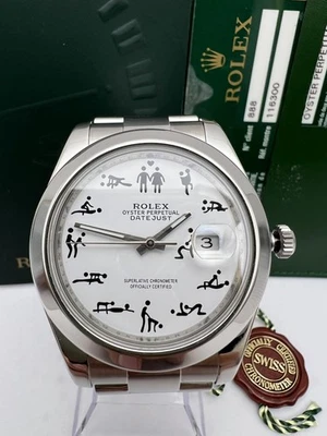 Rolex Datejust II 41mm 116300 Custom White Erotic Kama Sutra Dial w/ Papers - Image 1 of 4