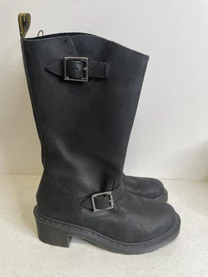 Botas Dr. Martens Rowena para mujer talla 9 ropa de calle zapatos de montar de cuero negro - Imagen 1 de 4