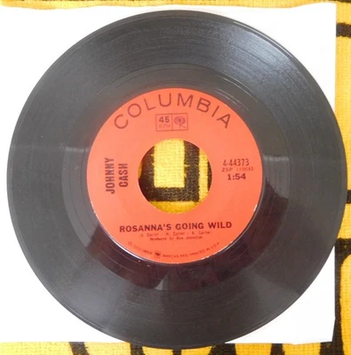 Johnny Cash 45 RPM Record-Rosanna's Going Wild - Image 1 of 2