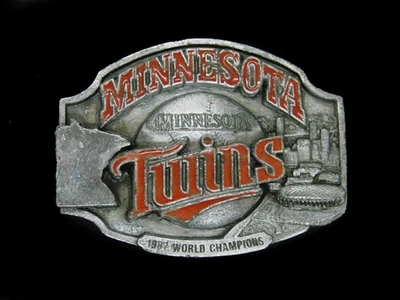 UC11120 VINTAGE 1987 **MINNESOTA TWINS** EQUIPO DE BÉISBOL HEBILLA DE CINTURÓN DEPORTIVO Foto 1 de 2