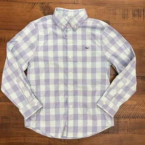 Vineyard Vines Check Whale Shirt Oxford Button Down Sz 6 - Picture 1 of 4