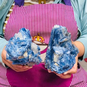 4.09LB 2pcs Natural Blue Kyanite Crystal Quartz Rough Mineral Specimen Healing - Picture 1 of 18