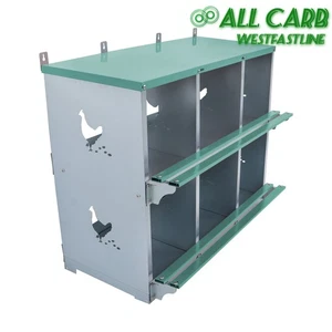 Cajas de anidación de pollo de 6/8 compartimentos caja de nido de aves de corral montaje en pared para gallinas de metal - Imagen 1 de 18