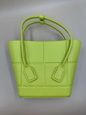Bottega Veneta Arco Mini Rubber Tote Handbag in Lime or Kiwi - Image 1 of 4