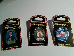 Disney Pin Marquee Collection Set of 3 Hinged Haunted Mansion Mickey Chip & Dale - Picture 1 of 10