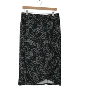 Rip Skirt Hawaii Wrap Skirt Shibori Butterfly Charcoal Gray  Size M Length 3 - Picture 1 of 6