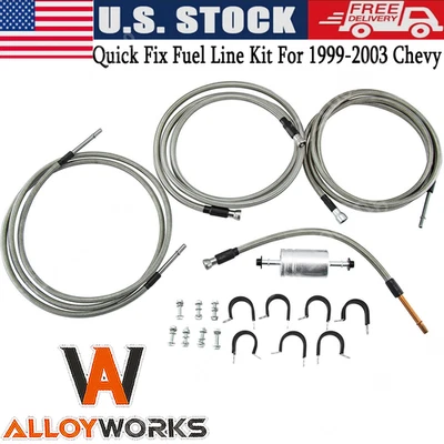 Quick Fix Fuel Line Kit Fit 1999-2003 02 Chevy Silverado 1500 GMC Sierra 4.8/5.3 Foto 1 de 4