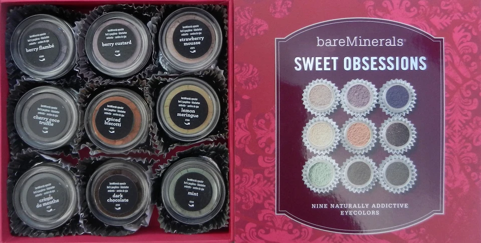 Bare Escentuals Sweet Obsessions 9 pc Eyecolors Kit Retail Value Over $80! - Image 1 of 1