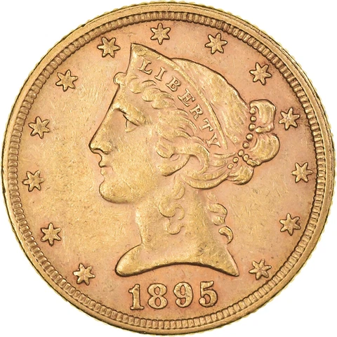 [#1120371] Coin, United States, Coronet Head, $5, Half Eagle, 1895, U.S. M, int Cover