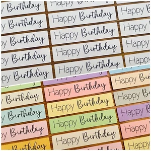 15x Happy Birthday Card Toppers Sentiments Banners Card Making White Pastel - Picture 1 of 5