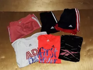 Girls Size 6x Short Set, Adidas & Reebok, Athletic Wear Black Blue Pink White - Picture 1 of 8