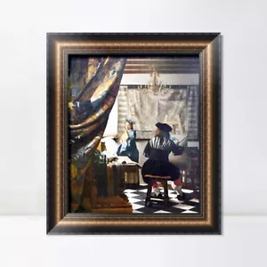 Framed Canvas Art Giclee Print The Art of Painting by Johannes Vermeer Wall Art - Picture 1 of 24