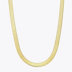 Ladies Necklace 750 Gold Plated 18 Carat Snake Necklace WATERPROOF K6117D - Picture 1 of 4