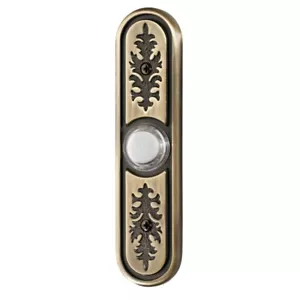 NuTone  PB64LAB Antique Textured Brass Lighted Push Button Doorbell Vintage Look - Picture 1 of 7